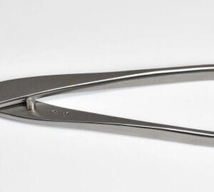Metal bonsai concave cutter on white background.