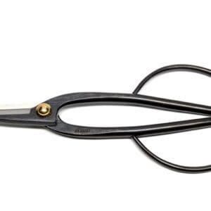 Black pruning shears on white background.