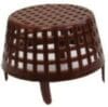 Brown plastic basket with grid design.
